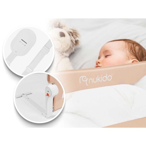 Barierka ochronna do łóżka 150 x 42 x 35 cm Nukido beżowa