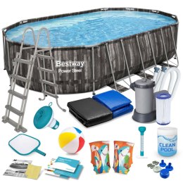 Basen ogrodowy stelażowy 610 x 366 x 122 cm 18w1 Bestway 5611R