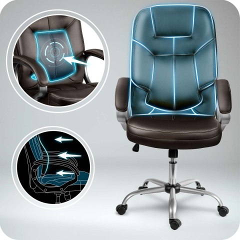 Fotel biurowy obrotowy Sofotel ciemny brąz