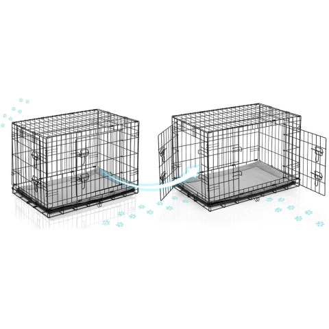 Metalowa klatka kennelowa dla psa + legowisko 75 x 45 x 54 cm PH-200