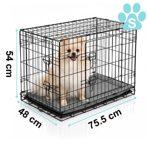 Metalowa klatka kennelowa dla psa + legowisko 75 x 45 x 54 cm PH-200