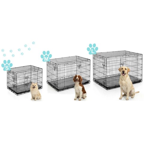 Metalowa klatka kennelowa dla psa + legowisko 75 x 45 x 54 cm PH-200