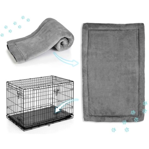 Metalowa klatka kennelowa dla psa + legowsko 91 x 57 x 62 cm PH-201