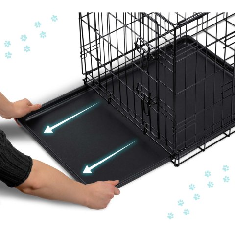 Metalowa klatka kennelowa kojec dla psa + legowisko 107 x 71 x 77 cm PH-202