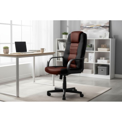 Fotel biurowy obrotowy Sofotel czarno-brązowe