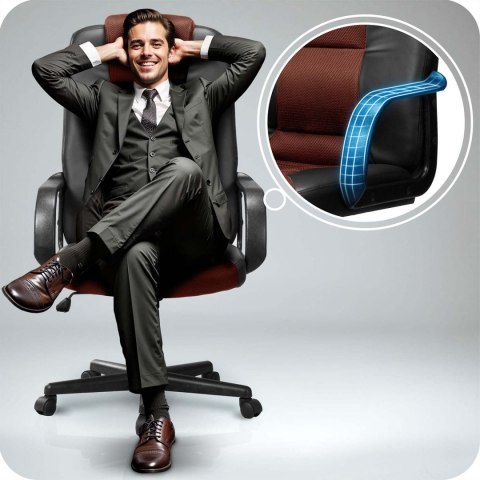 Fotel biurowy obrotowy Sofotel czarno-brązowe