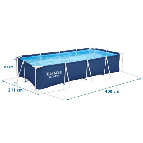 Basen ogrodowy stelażowy 400 x 211 x 81 cm 4w1 Bestway 56405N Basen ogrodowy stelażowy 400 x 211 x 81 cm 4w1 Bestway 56405N