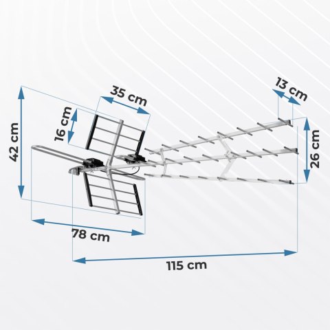 Antena zewnętrzna kierunkowa TV ultra HD 4K Berdsen BD-952