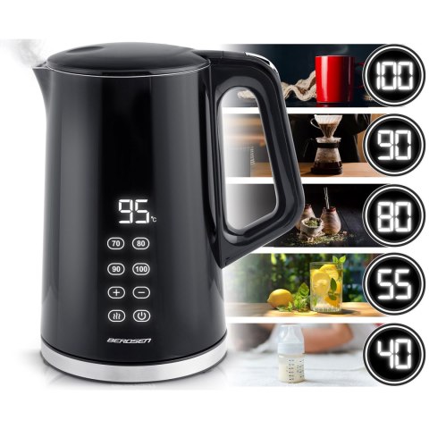 Czajnik elektryczny 1,7l Berdsen BD-71 czarno-srebrny