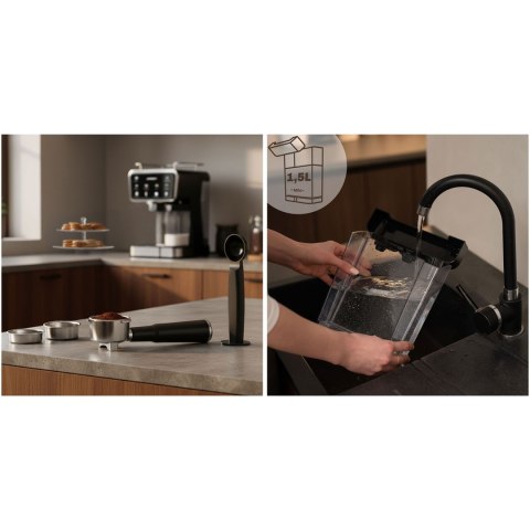 Ekspres do kawy kolbowy spieniacz do mleka 20 bar Berdsen BD-773 czarny