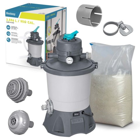 Pompa piaskowa 3596 l/h + Piasek 25kg Bestway