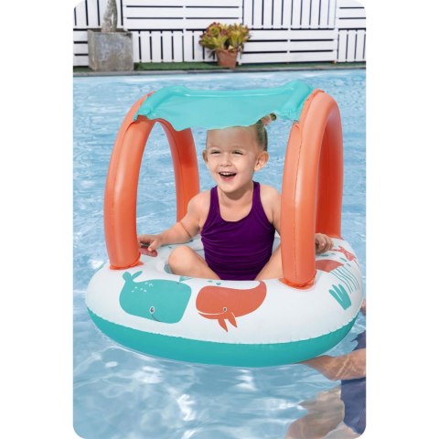 Dmuchany ponton dla dzieci pontonik z daszkiem do pływania Bestway