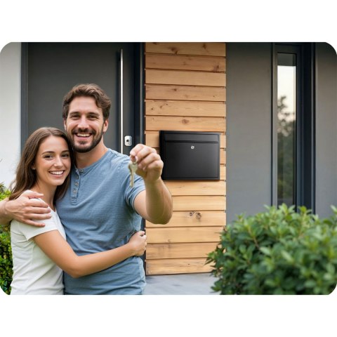 Skrzynka na listy 37,5x30,5x12 cm czarna HM-860