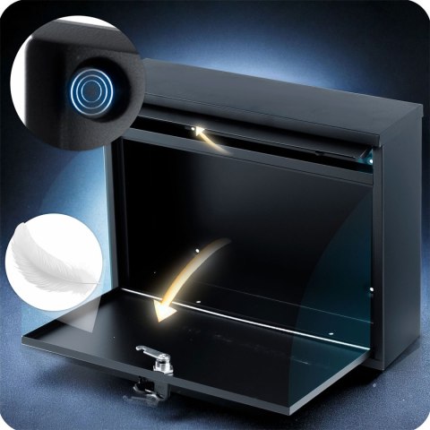 Skrzynka na listy 37,5x30,5x12 cm czarna HM-860