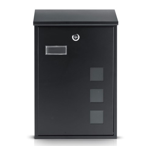 Skrzynka na listy 39x25,5x12 cm czarna HM-864