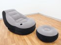 Fotel welurowy z podnóżkiem 130 x 99 x 76 cm INTEX 68564
