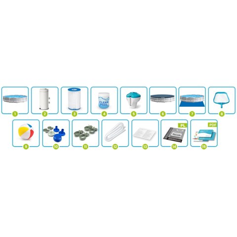 Basen ogrodowy stelażowy 366 x 76 cm 16w1 INTEX 26712 + maszyna do baniek GRATIS