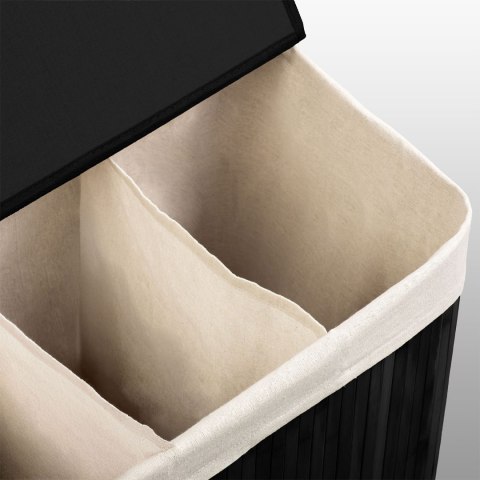 Bambusowy kosz na pranie bieliznę z pokrywą 150 l Massido