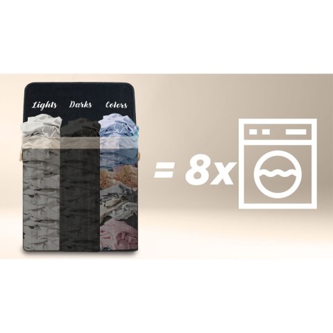 Bambusowy kosz na pranie bieliznę z pokrywą 150 l Massido