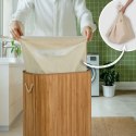 Bambusowy kosz na pranie bieliznę z pokrywą 72 l Massido