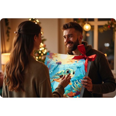 Obraz do malowania po numerach 40x50 cm Massido Żółwik