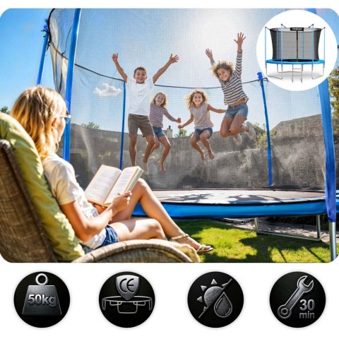 Trampolina ogrodowa 6ft/183cm z siatką wewnętrzną i drabinką Neo-Sport