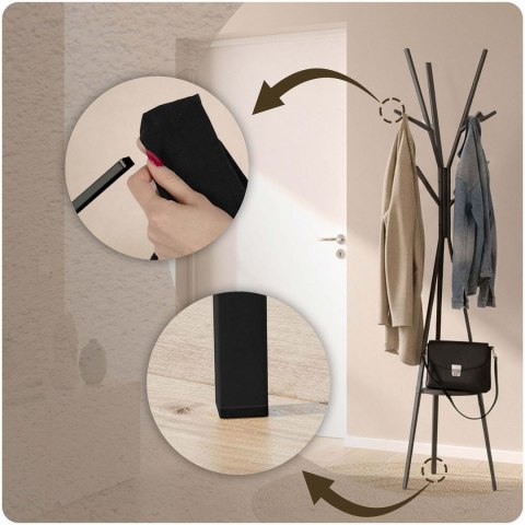 Wieszak na ubrania metalowy z półką stojący Massido MS-869