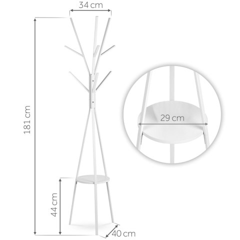 Wieszak na ubrania metalowy z półką stojący Massido MS-869