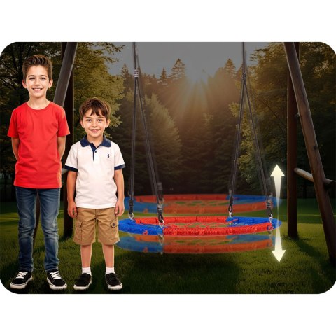 Huśtawka bocianie gniazdo SWINGO 95 cm niebiesko-czerwona