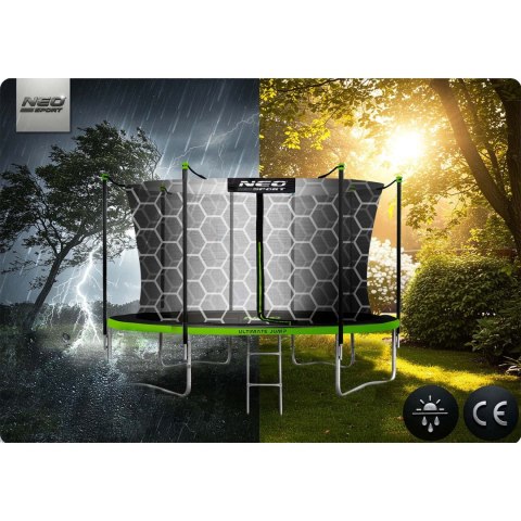 Trampolina ogrodowa 13ft/404cm z siatką wewnętrzną i drabinką Neo-Sport