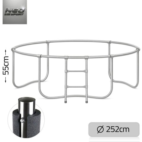 Trampolina ogrodowa 8ft/252cm z siatką zewnętrzną i drabinką Neo-Sport