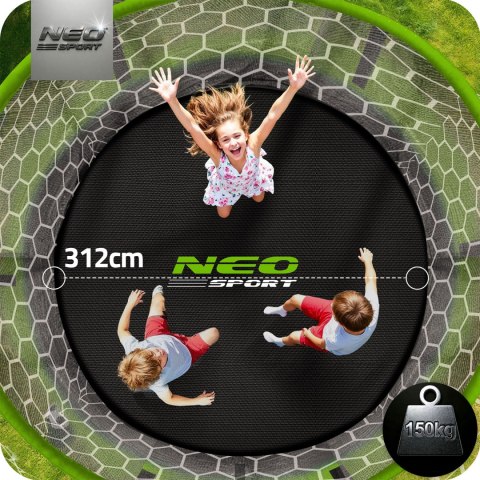 Trampolina ogrodowa profilowana 10ft/312cmz siatką wewnętrzną Neo-Sport
