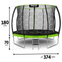 Trampolina ogrodowa profilowana 12ft/374cm z siatką wewnętrzną Neo-Sport
