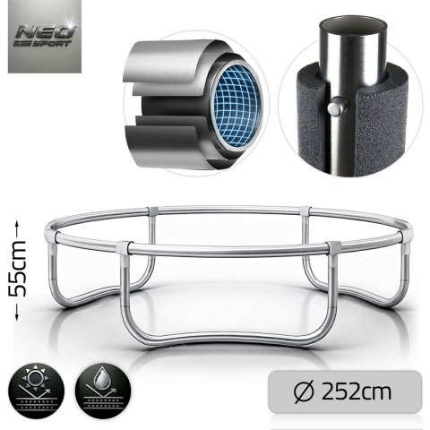 Trampolina ogrodowa profilowana 8ft/252cm z siatką wewnętrzną Neo-Sport