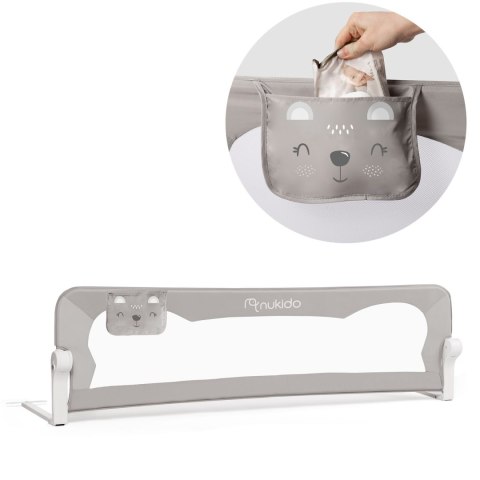 Barierka ochronna do łóżka 150 x 42 x 35 cm Nukido szara